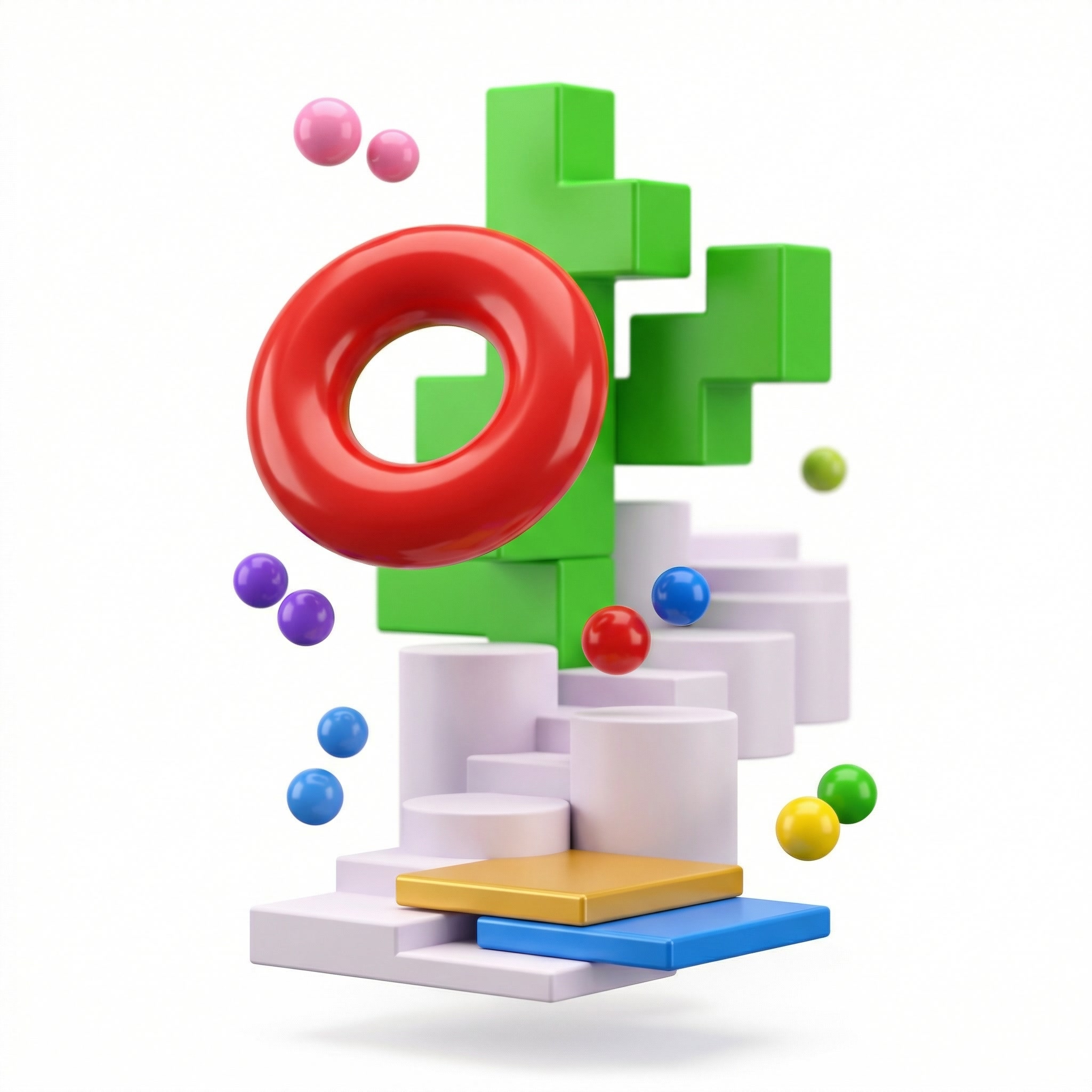 3D geometric shapes illustration